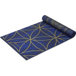 Esterilla de yoga reversible premium SUN & MOON - Tonos de azul con un dibujo dorado.