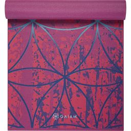 GAIAM RADIANCE Premium Yoga Mat - Red & Pink with Blue Pattern