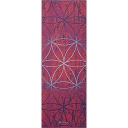 GAIAM RADIANCE Premium Yoga Mat - Red & Pink with Blue Pattern