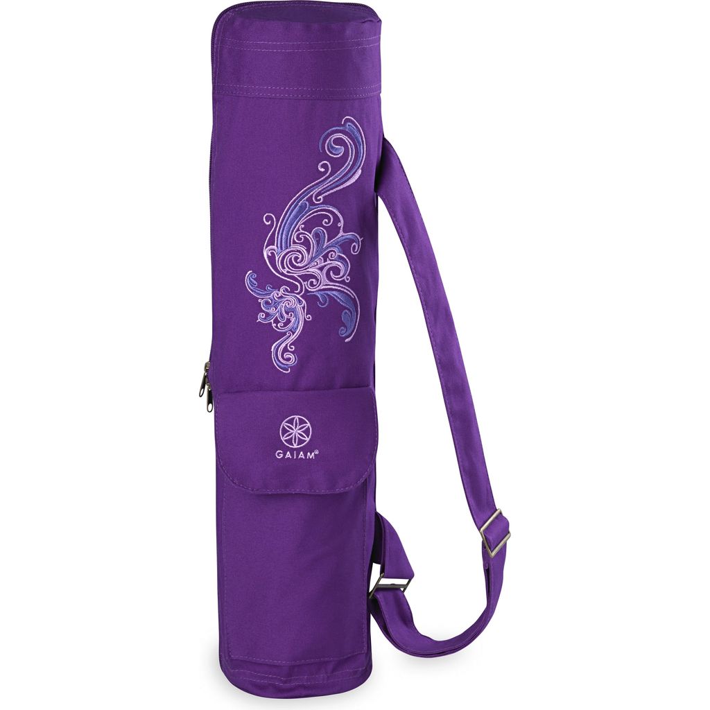 GAIAM STAY Yoga Mat Towel, Purple & Green - Ayurveda 101 Online