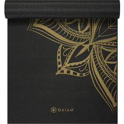 GAIAM BRONZE MEDAL Premium Yoga Mat - Black with Gold Pattern