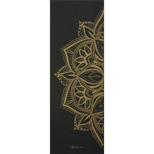 GAIAM Tapis de Yoga Premium MÉDAILLE DE BRONZE - noir avec motif doré
