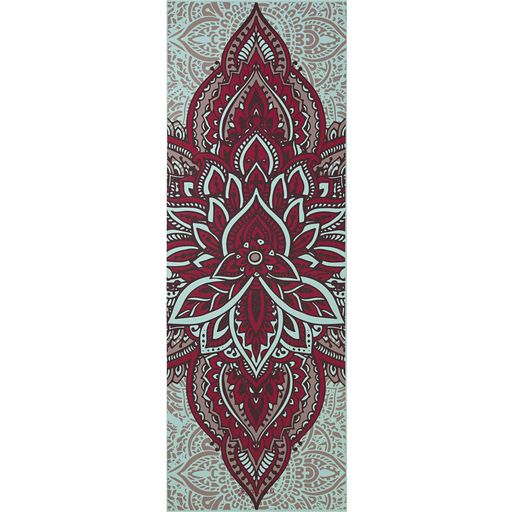 Tapis de Yoga Réversible Premium ZARA-ROGUE - turquoise avec un motif rouge