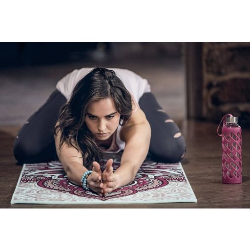 GAIAM ZARA-ROGUE Yogamatte Premium zum Wenden - Türkis mit rotem Muster