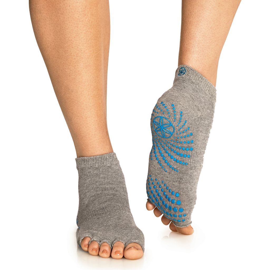 GAIAM Toeless Yoga Socks, Grey, Grey
