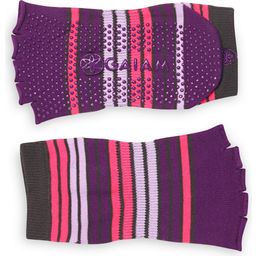 GAIAM Toeless Yoga Socks - Striped, Purple
