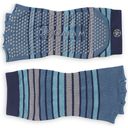 GAIAM Toeless Yoga Socks - Striped, Blue - Blue with Stripes