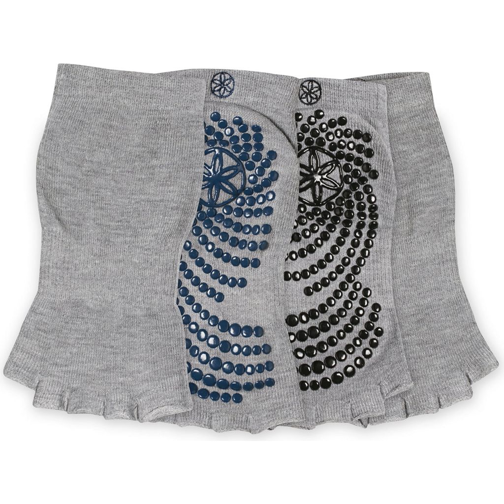 Buy Gaiam No-Slip Toeless Yoga Socks Size S/M in Grey & Black at