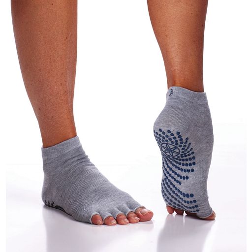 Grippy Toeless Yoga Socks - Grey, Double Pack - Grey