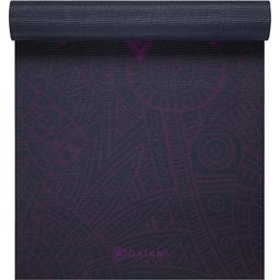 Mногослойна постелка за йога Sundial Premium - антрацит с лилав мотив