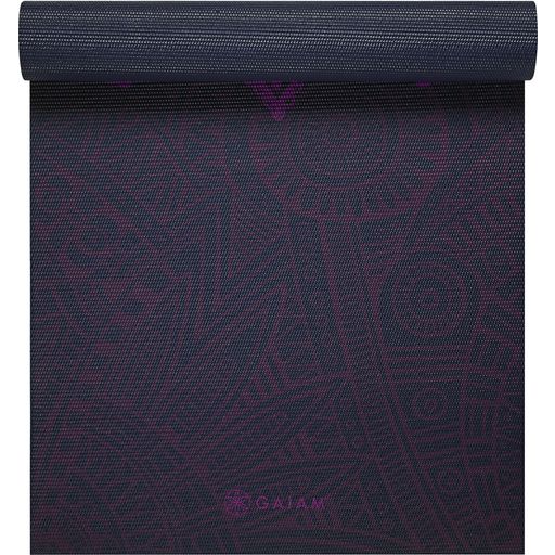 Tappetino da Yoga Multistrato Premium MERIDIANA, Prugna - antracite con motivo lilla