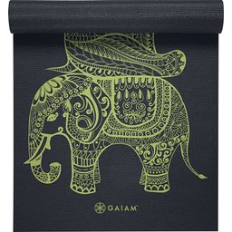 GAIAM Tapis da Yoga Premium TRIBAL WISDOM - Noir avec motif médaillon vert