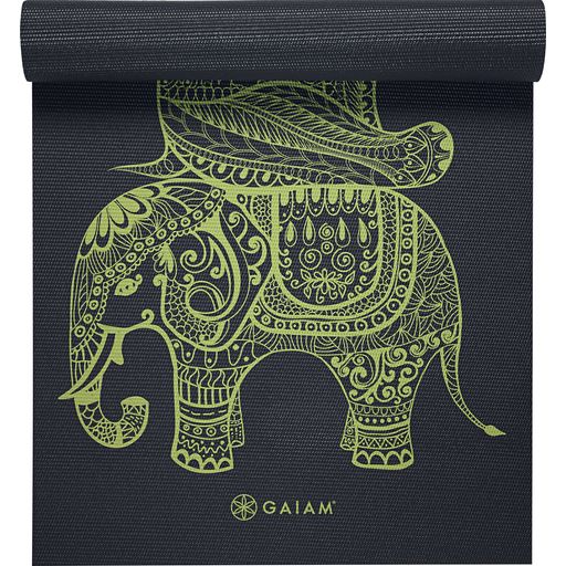 GAIAM TRIBAL WISDOM Yogamatte Premium - Schwarz mit grünem Medaillon Muster