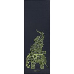 Esterilla de yoga de premium TRIBAL WISDOM - Negro con diseño verde