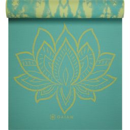 Tappetino da Yoga Reversibile Premium LOTO TURCHESE - turchese con fiore di loto/fantasia