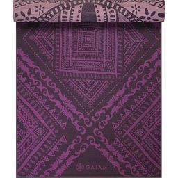 GAIAM INNER PEACE Premium Reversible Yoga Mat - Pink/Purple with Lotus/Pattern