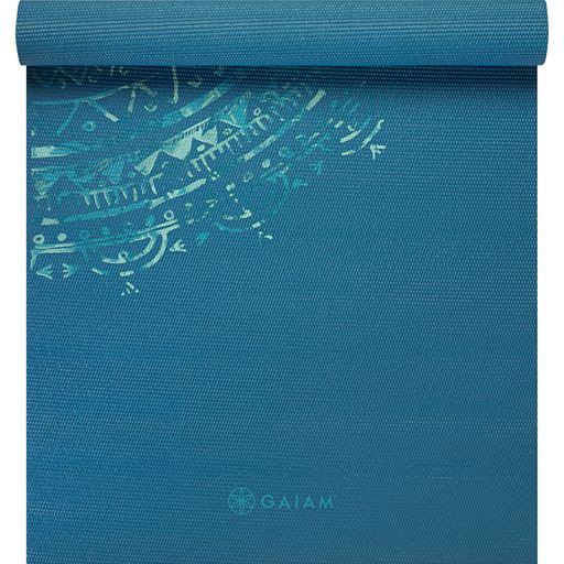 GAIAM Постелка за йога JADE MANDALA Classic - синьо с нефритена мандала