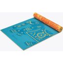 Tappetino da Yoga Reversibile Premium ELEFANT  - blu con elefante/arancione con fantasia