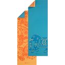 GAIAM Tapis de Yoga Réversible ELEFANT Premium - Bleu / orange avec motif éléphant