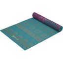 GAIAM KIKU Premium Reversible Yoga Mat - Purple with Dahlia/Turquoise with Pattern