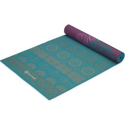 Esterilla de yoga reversible premium KIKU - Violeta con dalia/turquesa con fantasía