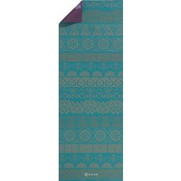 Tappetino da Yoga Reversibile Premium KIKU  - viola con dhalia/turchese con fantasia