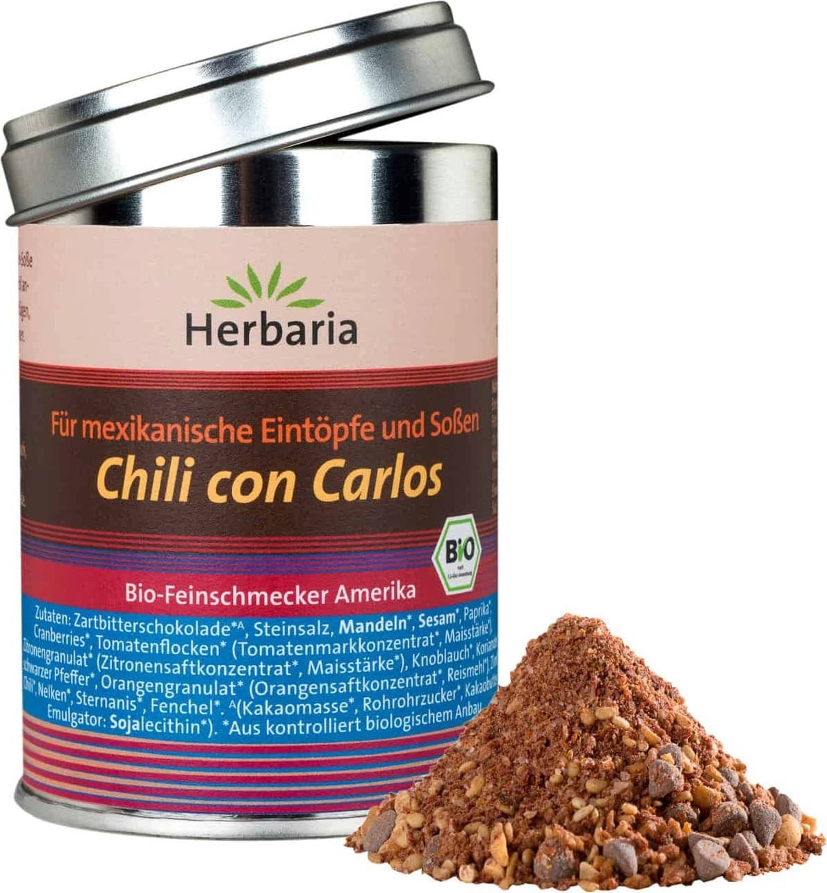 Herbaria Miscela di Spezie Bio - Chili con Carlos - 110 g