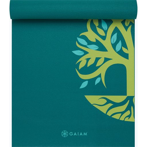 GAIAM Tapis de Yoga Classique RACINE  - Gris bleu avec motif arbre 