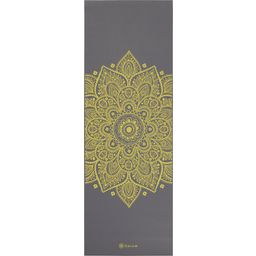 GAIAM Постелка за йога Sundial Premium - меланжово сиво с лимоненожълт дизайн