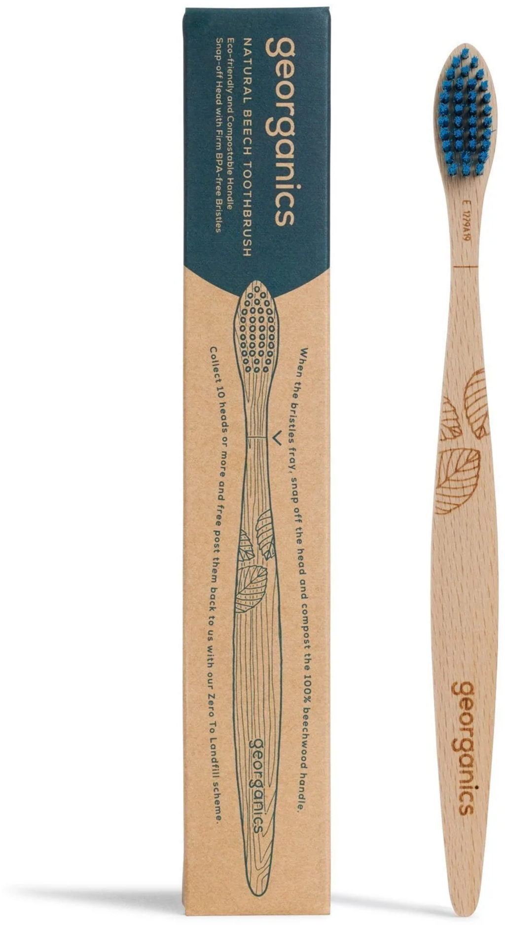 Natural Beechwood Toothbrush, Hard