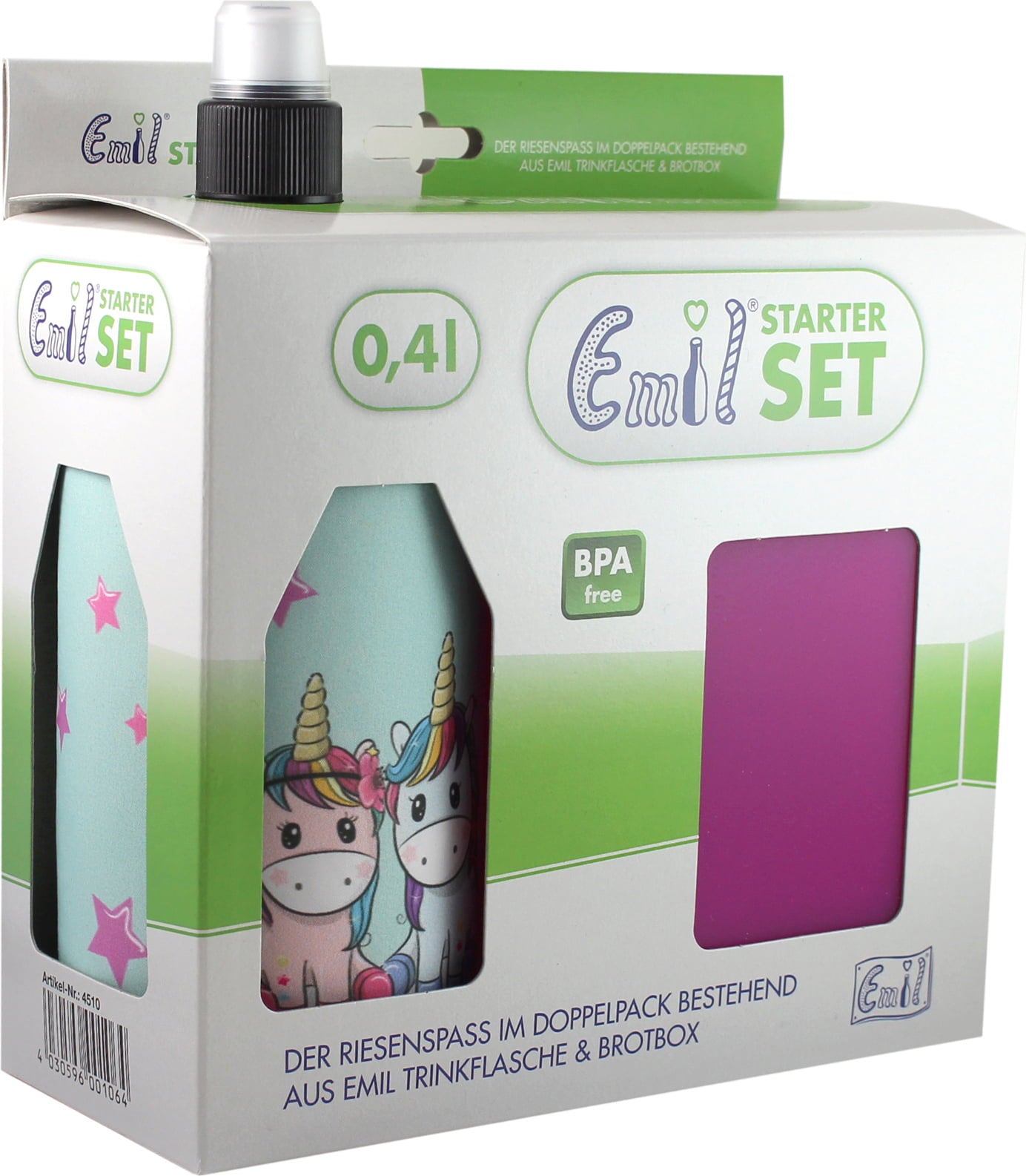 Emil – die Flasche® StarterSet Unicorns - 0.3 L Oval