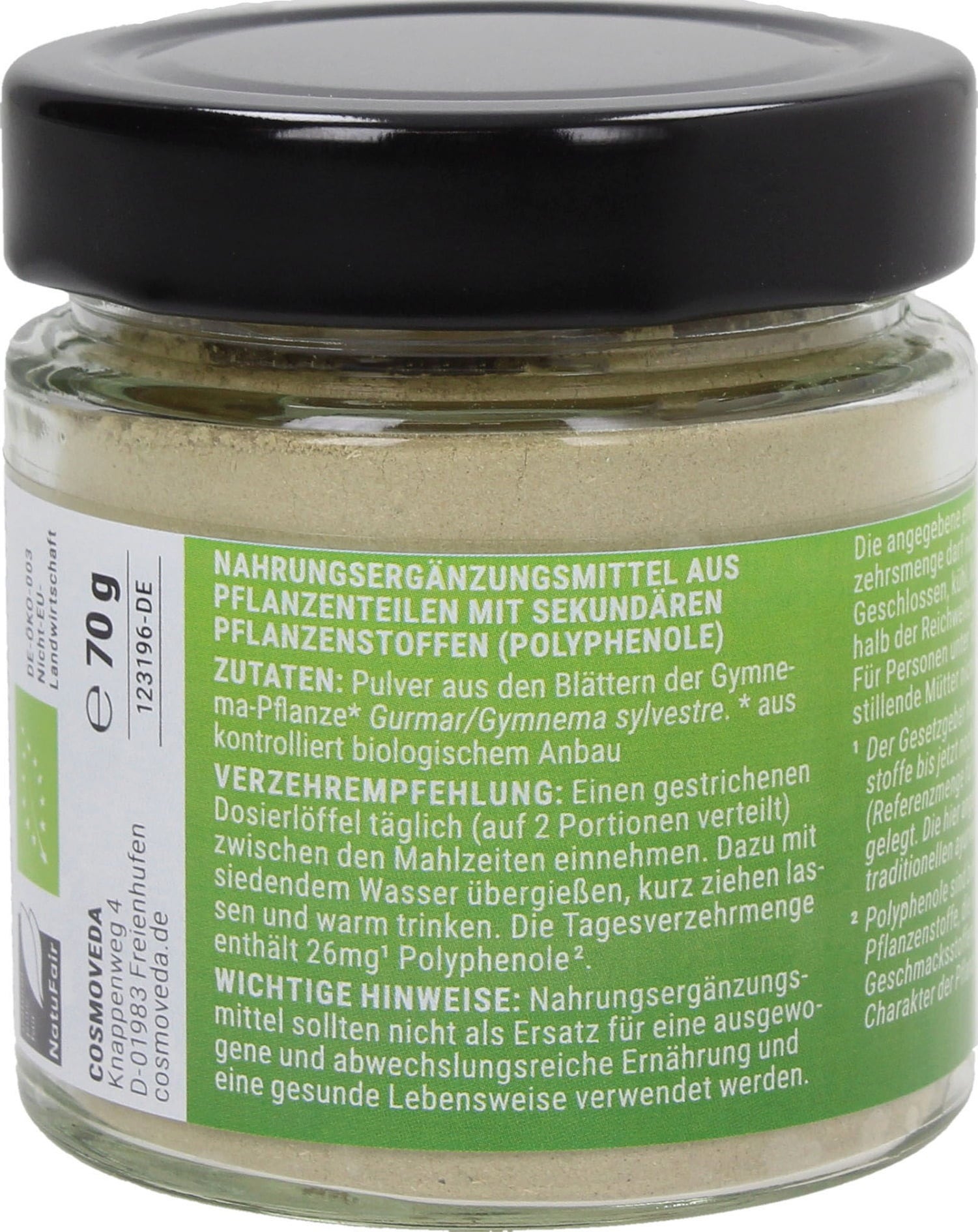 Cosmoveda Gurmar Churna Bio - 70 g