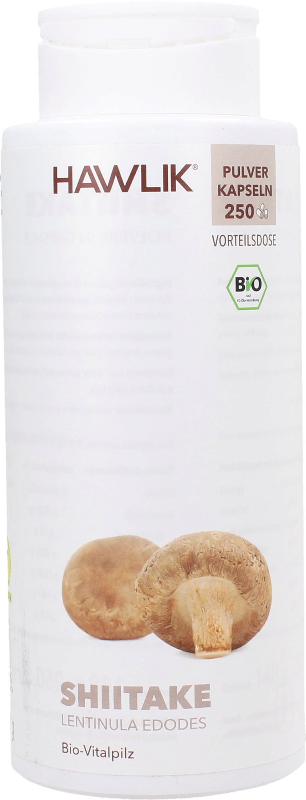 Shiitake Powder Capsules, Organic - 250 Capsules