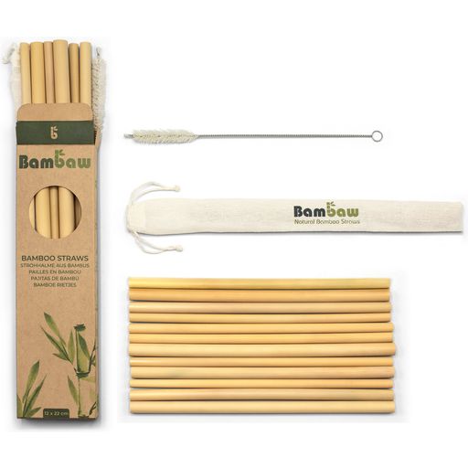 Bambaw Кутия Сламки от бамбук - 12x 22 cm