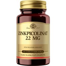 SOLGAR Picolinato de Zinc, 22 mg - 100 comprimidos