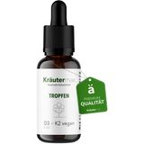 Kräutermax Vitamin D3+K2 veganske kapljice