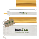 Bambaw Pajitas de Bambú en Bolsa de Algodón - 12x 14 cm y 22 cm