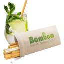 Bambaw Pajitas de Bambú en Bolsa de Algodón - 12x 14 cm y 22 cm