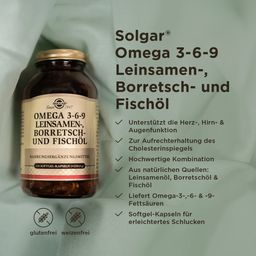Omega 3-6-9 Leinsamen-, Borretsch- und Fischöl - 120 Softgels