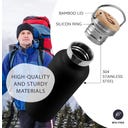 Insulated Stainless Steel Bottle, 1000 ml  - Jet Black