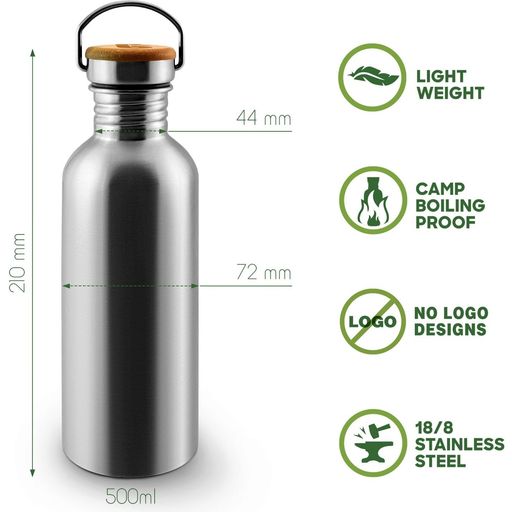 Bambaw Rozsdamentes acél palack, 500 ml - Sage Green