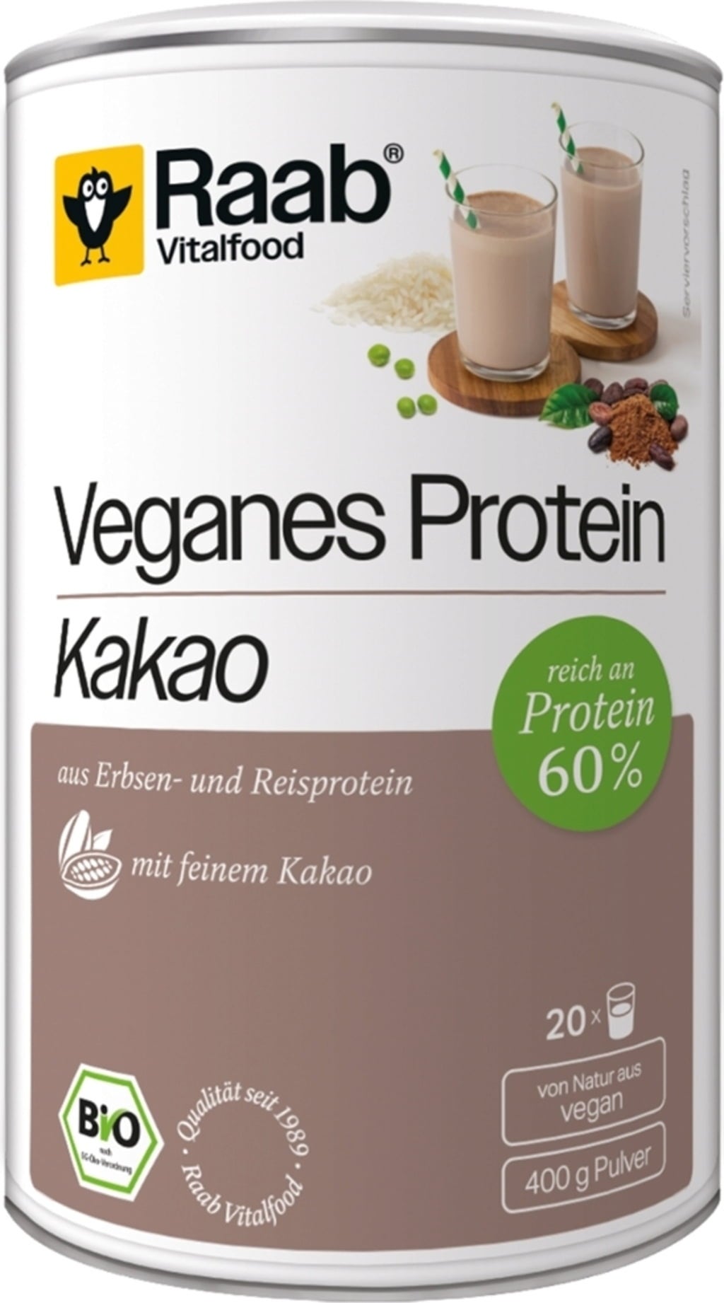 Raab Vitalfood GmbH Organic Vegan Protein - Cocoa