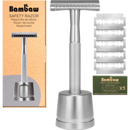 Bambaw Safety Razor with Stand - Silver