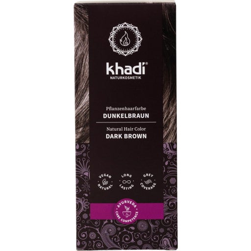 Khadi Pflanzenhaarfarbe Dunkelbraun - 100 g