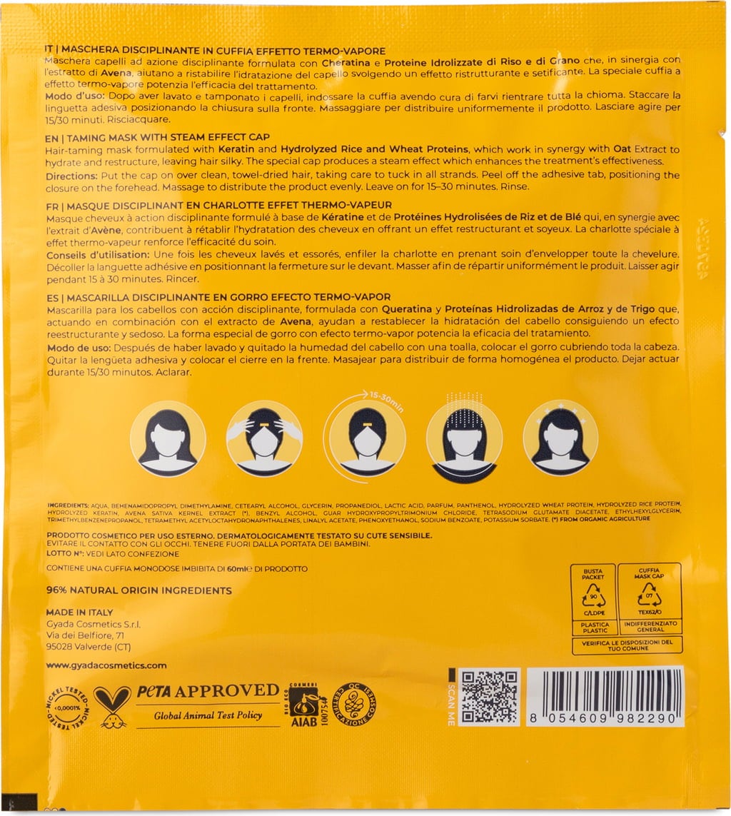 GYADA Cosmetics Masque Capillaire Disciplinant en Tissu - 60 ml