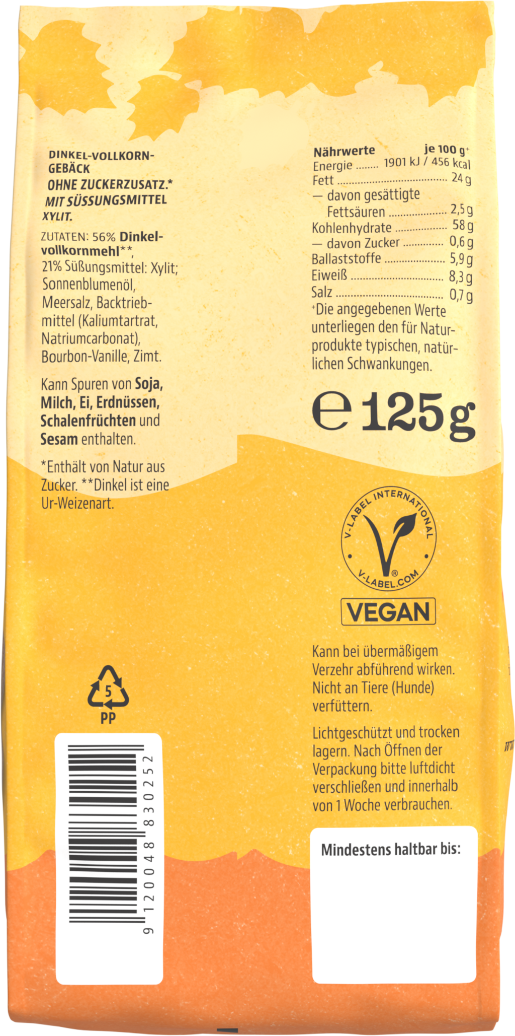 Birkengold Wholegrain Spelt Cookies - 125 g