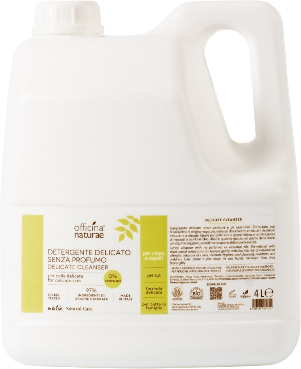 Natú Cosmetics Delicate Body Cleanser - 4 Litres