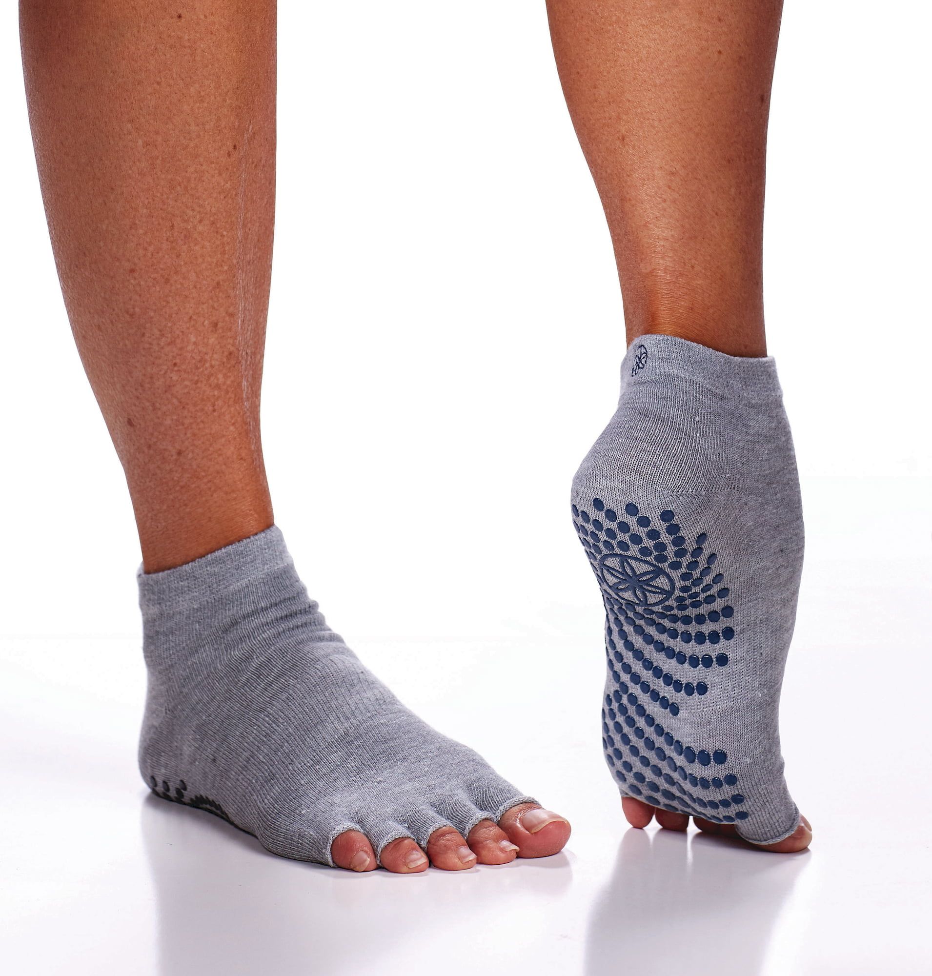 GAIAM Grippy Toeless Yoga Socks - Grey, Double Pack - Ayurveda 101