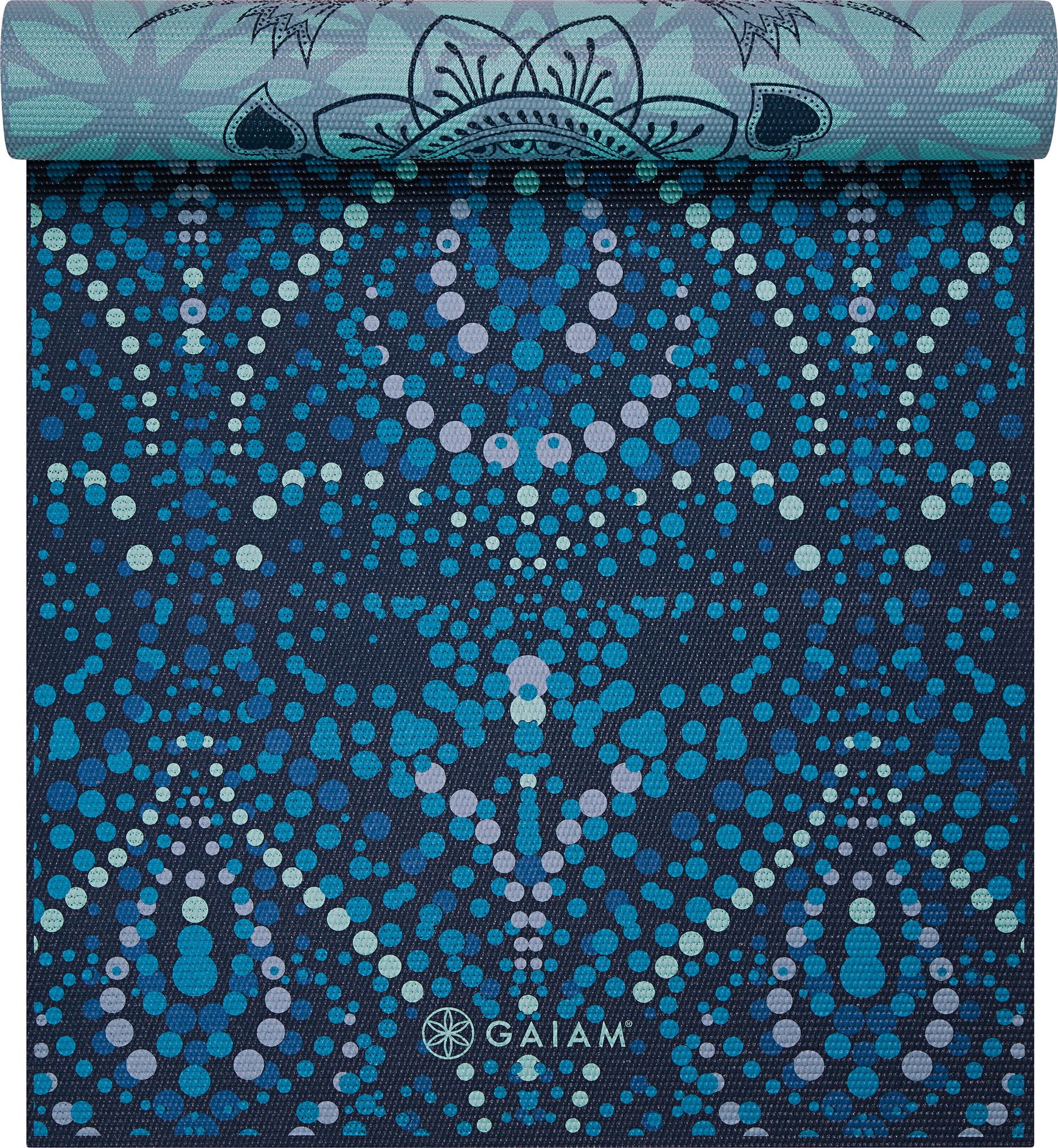 MYSTIC SKY Reversible Premium Yoga Mat Shades of blue with pattern