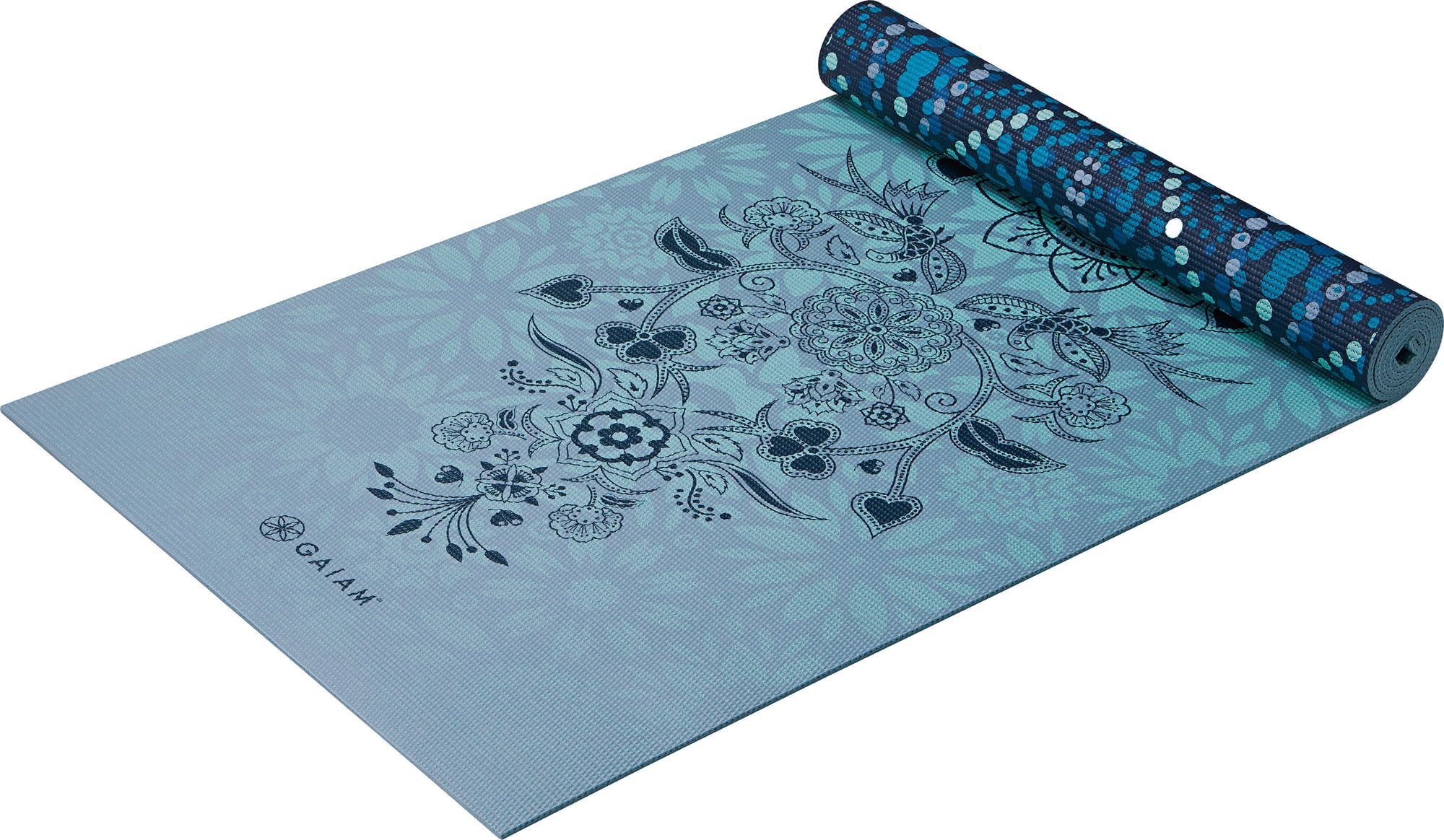 Gaiam Reversible Printed Yoga Mat, 6mm, Latex-Free, Non-Slip